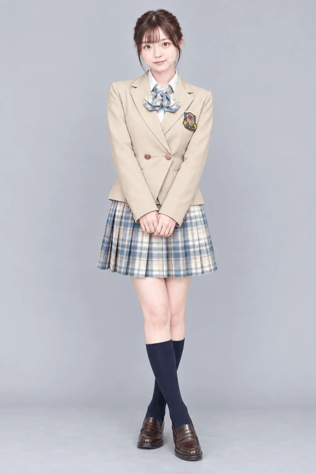 アイスブルーチェックブレザー制服セット　正面