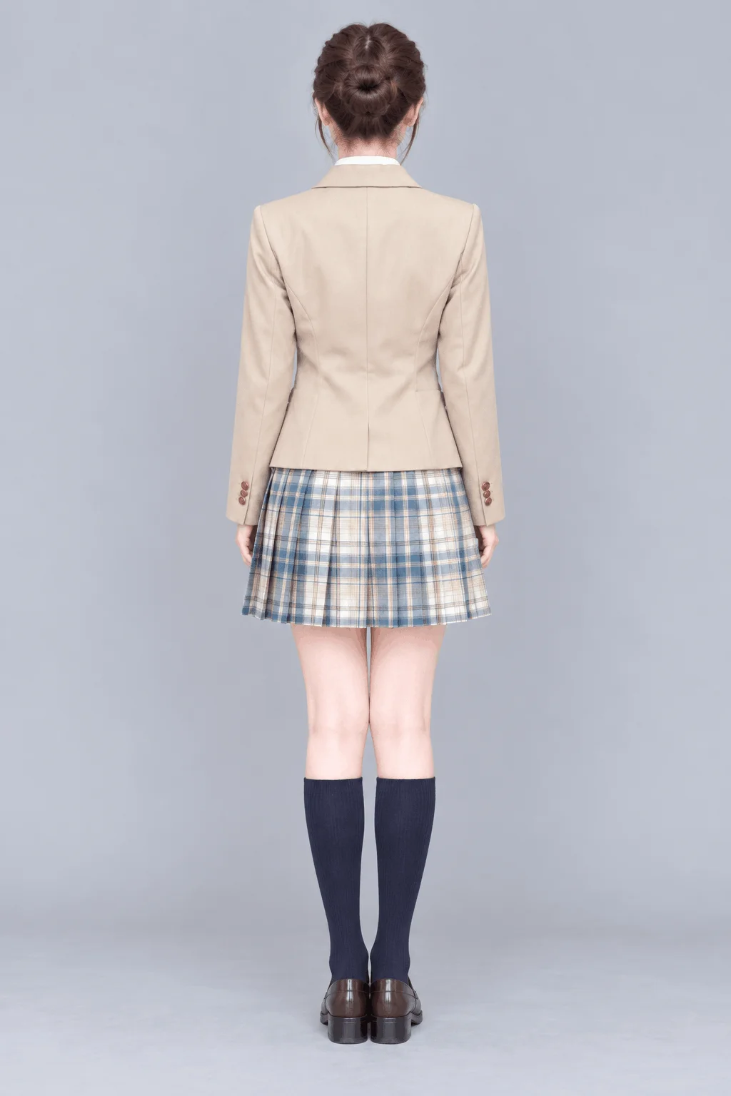 アイスブルーチェックブレザー制服セット　背面