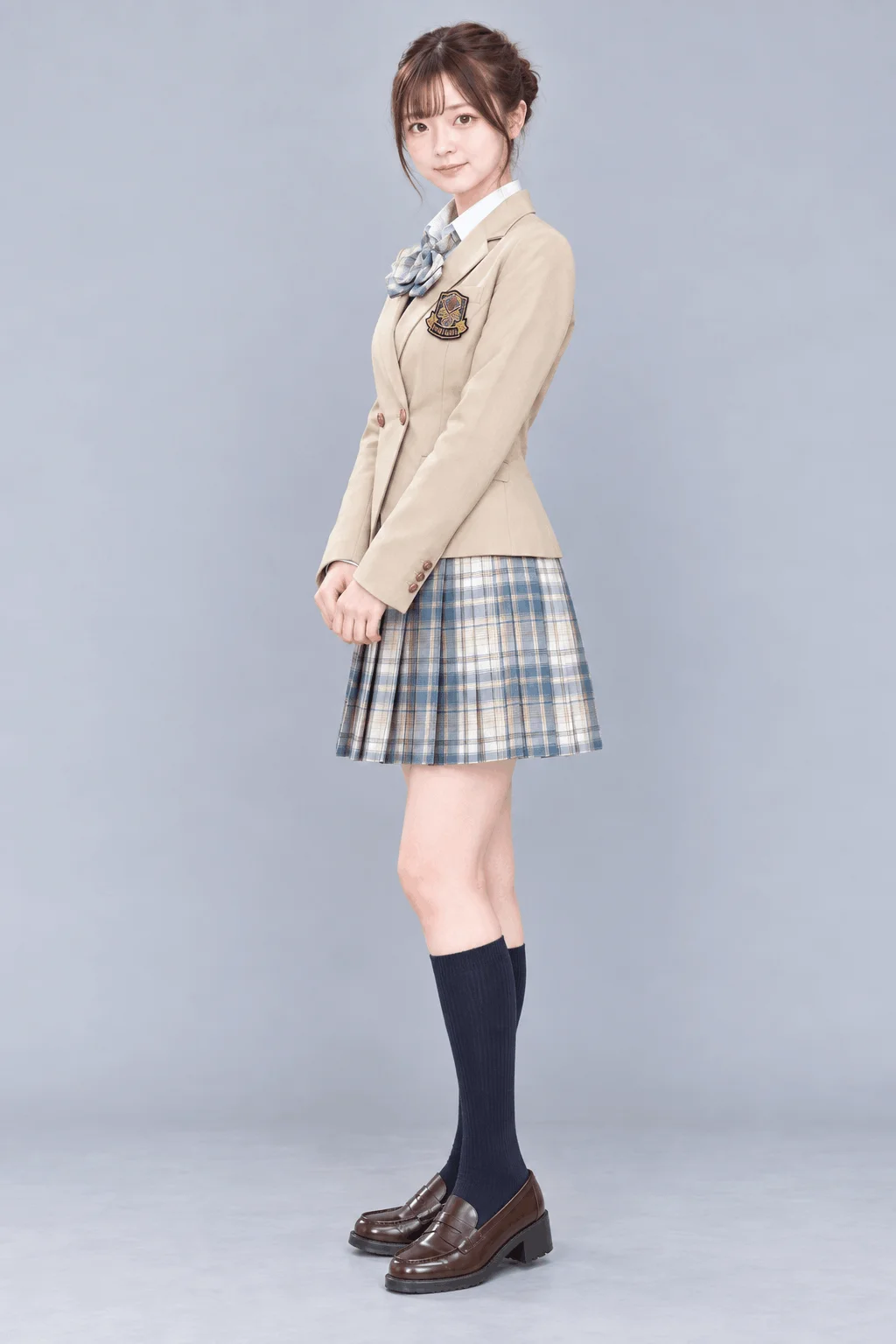 アイスブルーチェックブレザー制服セット　左引き