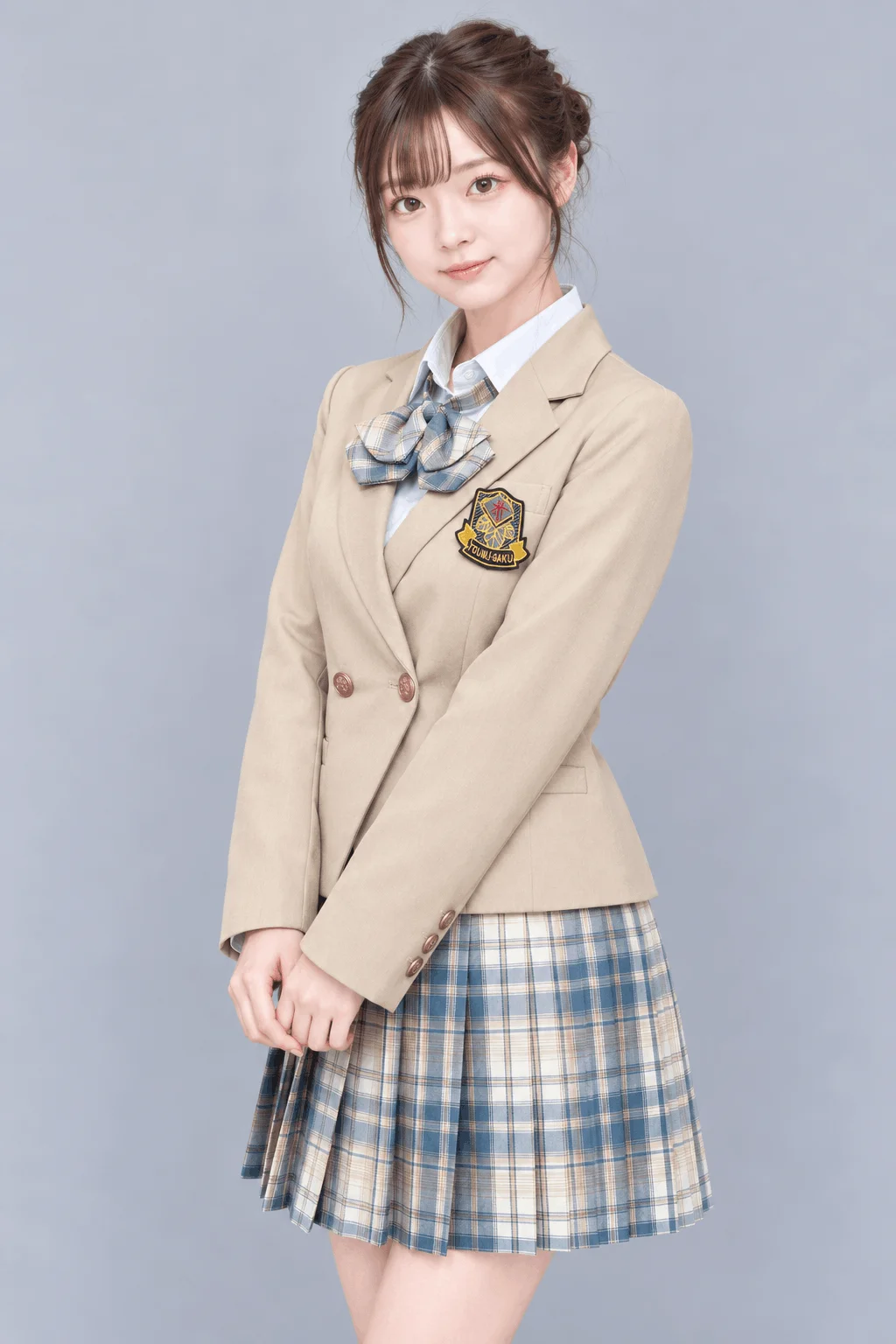 アイスブルーチェックブレザー制服セット　左寄り1