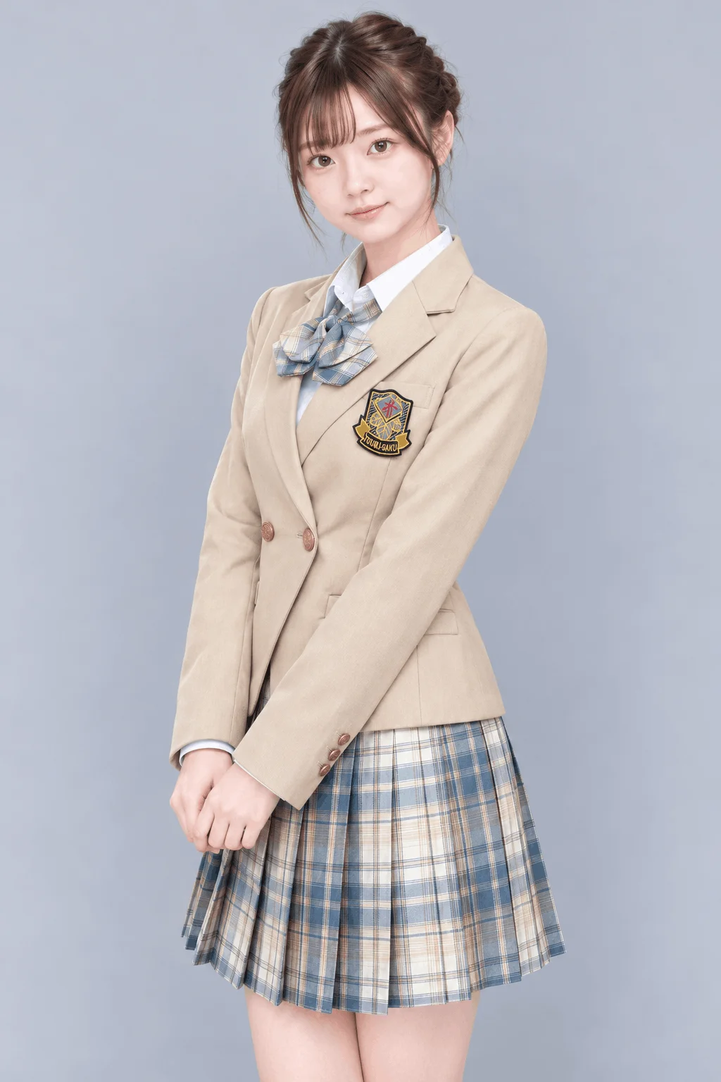 アイスブルーチェックブレザー制服セット　左寄り2