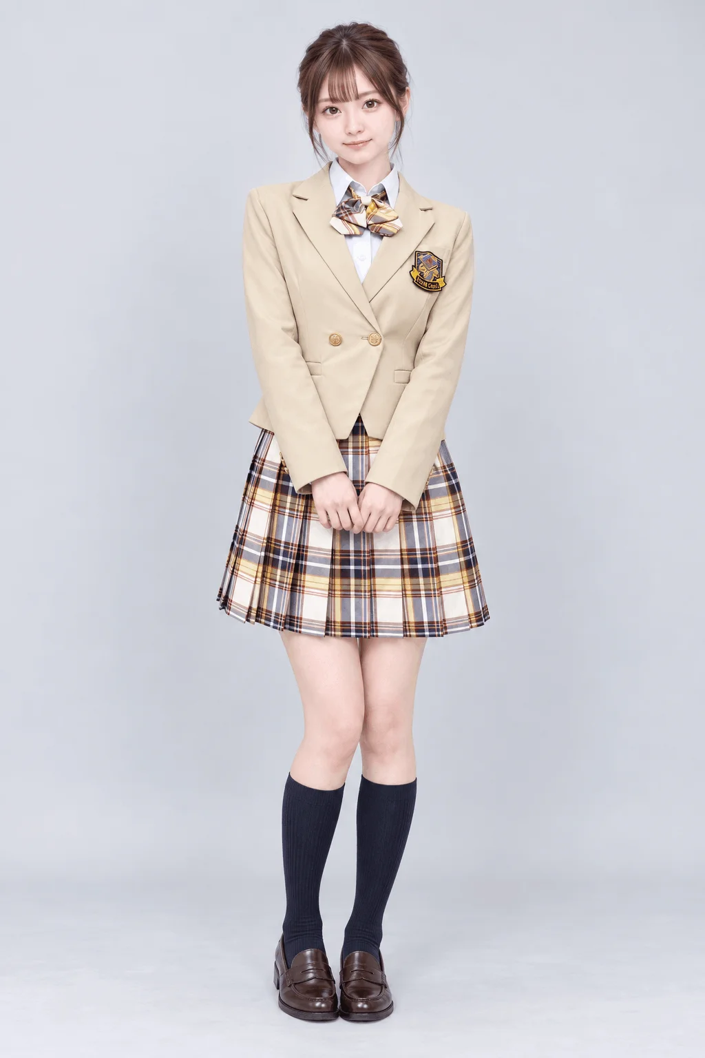 ミルクティーベージュブレザー制服セット　正面