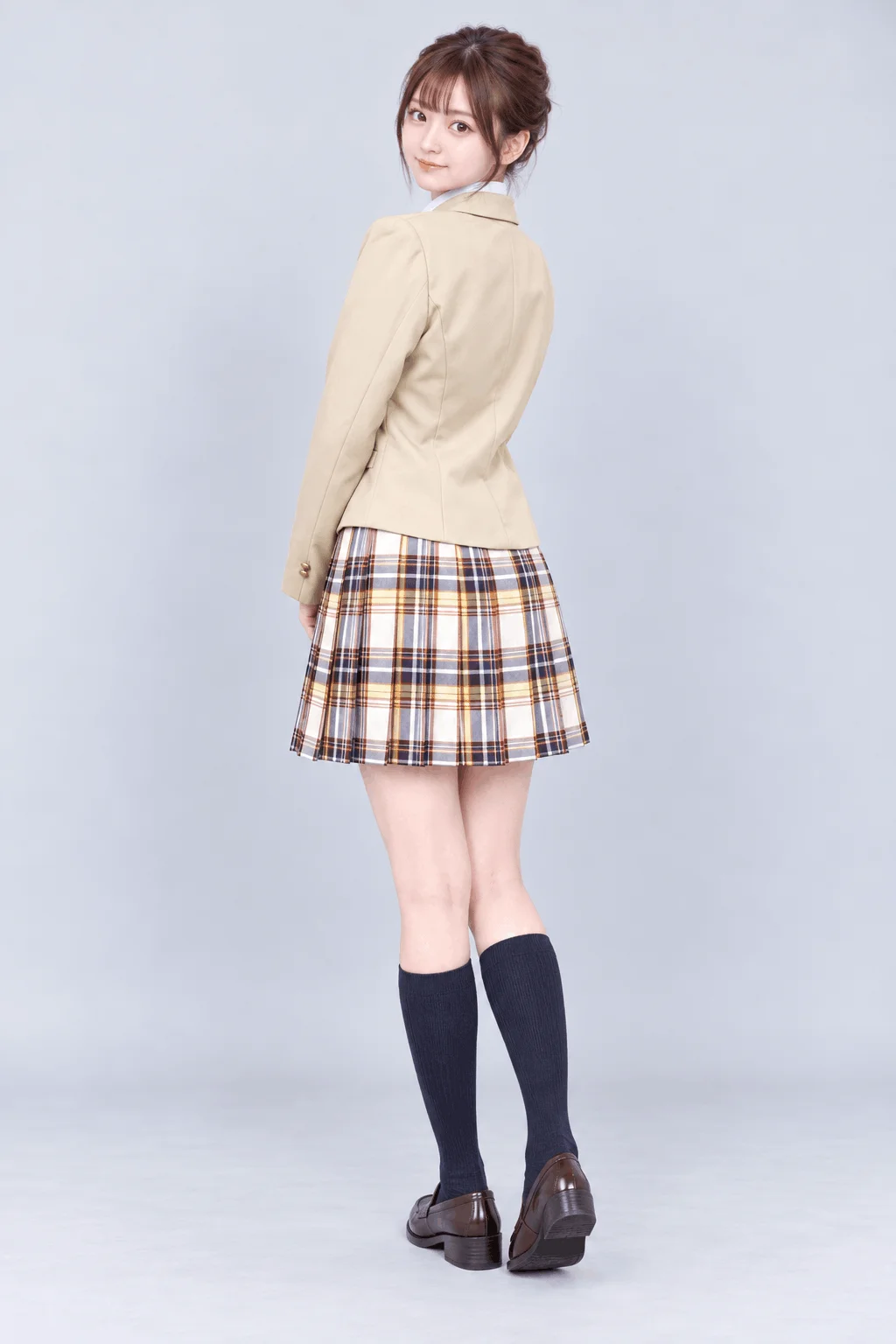 ミルクティーベージュブレザー制服セット　左引き