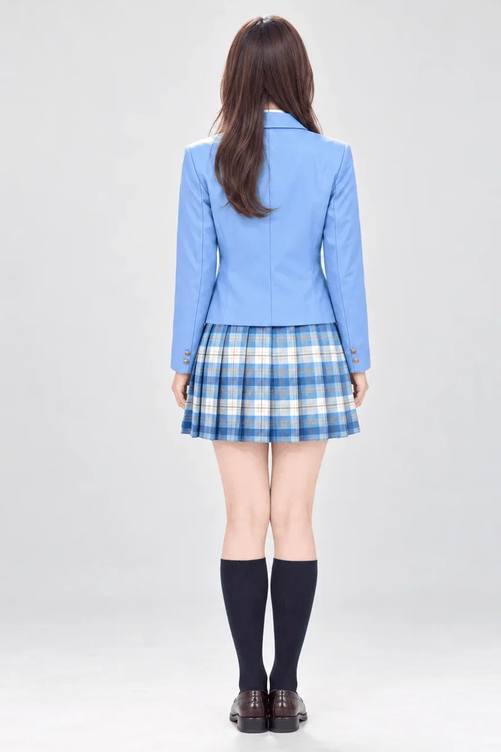 スカイブルーチェック制服セット　背面1