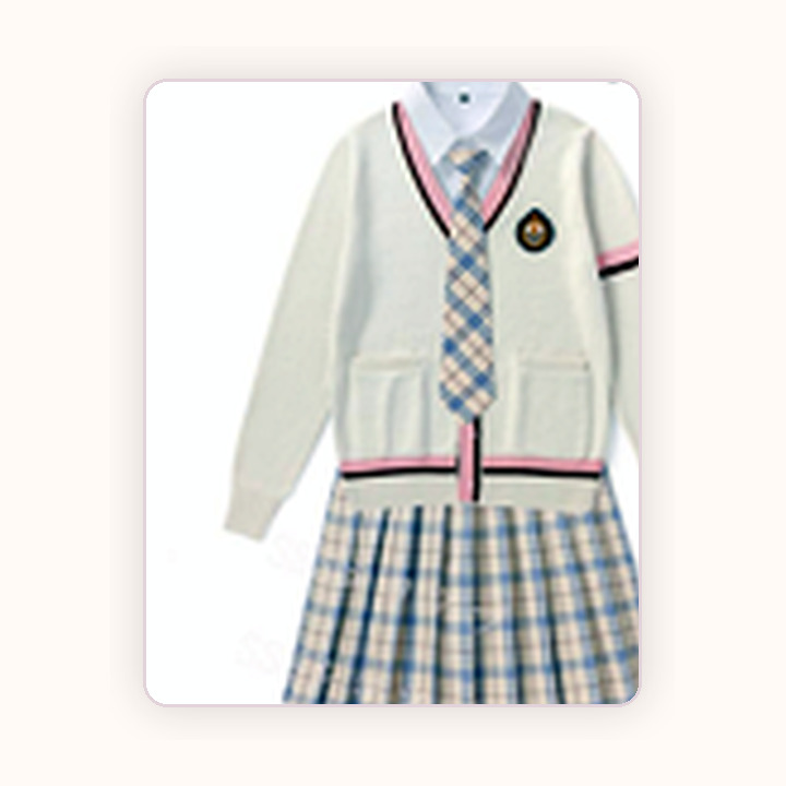 パステルチェック カーディガン制服 AFE053
