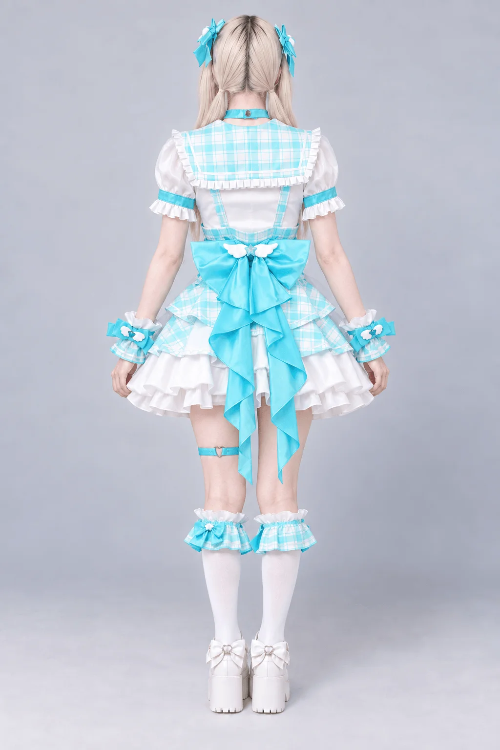 ファンシーチェックセーラー ブルー 背面