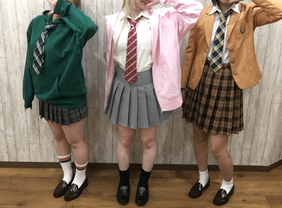 レディースブレザー学生服レンタル　コーディネート例