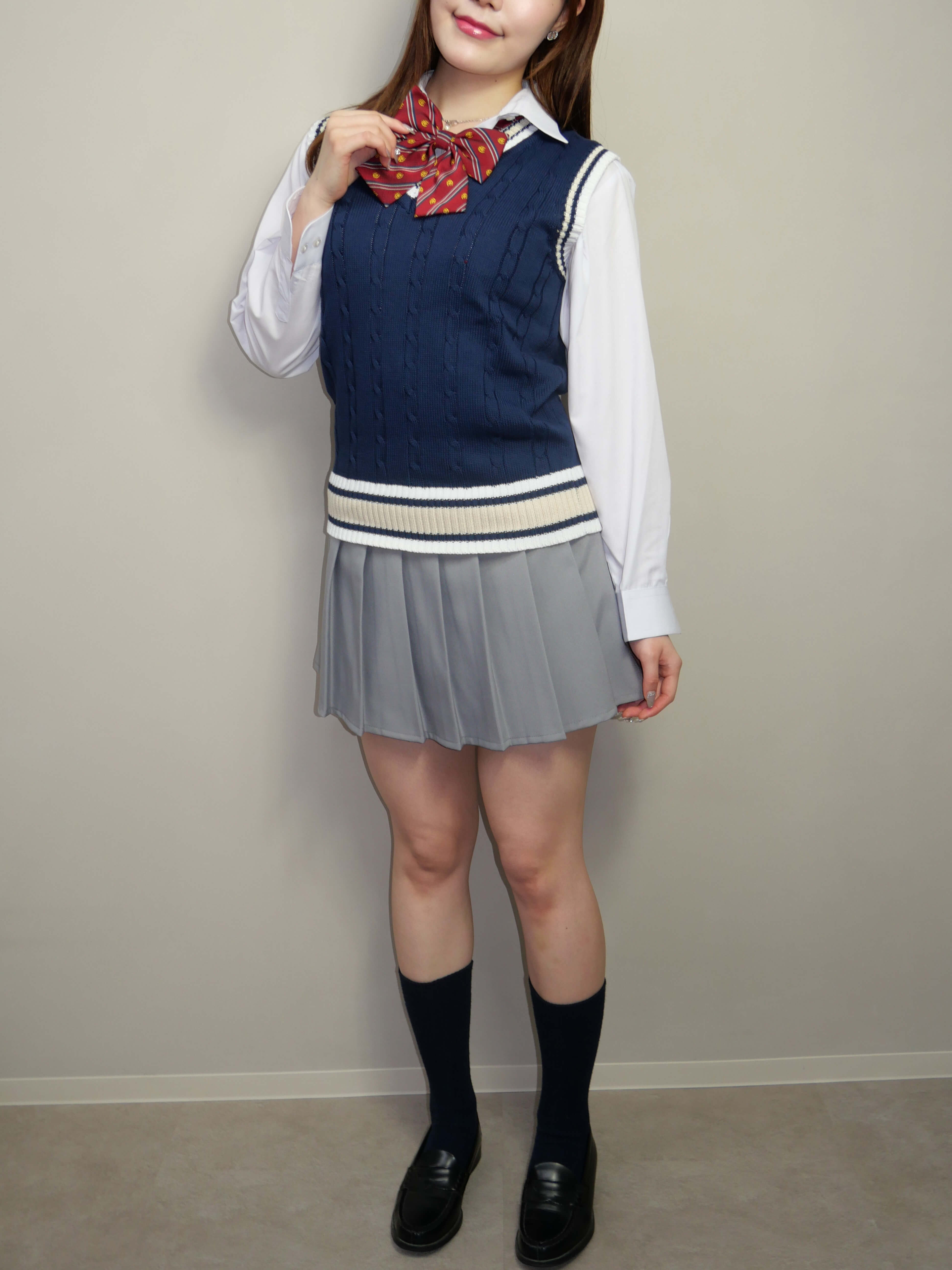 レディースブレザー学生服レンタル　コーディネート例e3